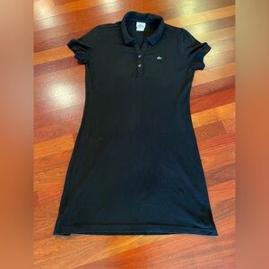 Lacoste Women's Black Slim Fit Stretch Pique Polo Dress